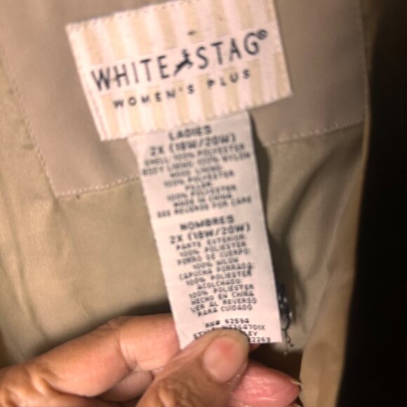 White Stag Size 2X Plus Beige Jacket Hooded  Snap Front Water-Resistant Women - Picture 4 of 11